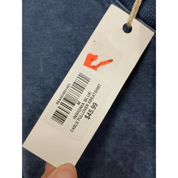 Natural Reflection Womens BOHO Sweatshirt Medium Blue Cable Knit Boxy Pullover - Picture 7 of 11